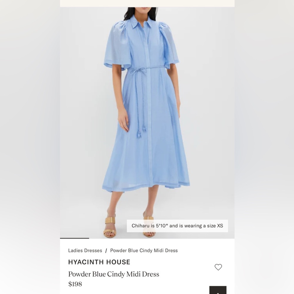 Blue Midi A-Line Skirt with High-Low Tie Front